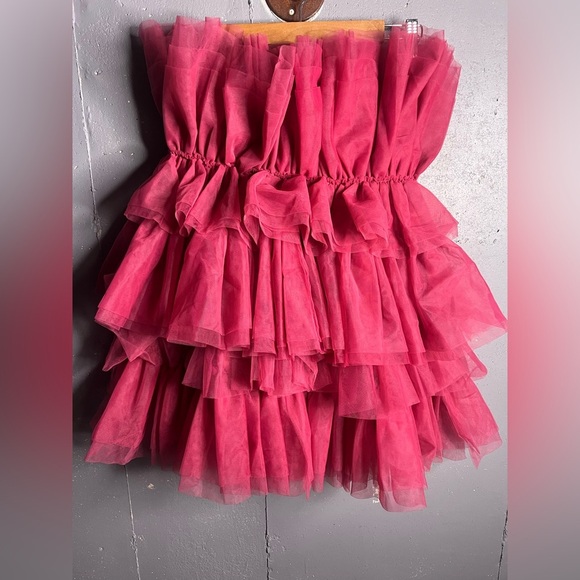 Altar’d State Daria Tulle Mini Dress in Berry. Size Small - Picture 3 of 5